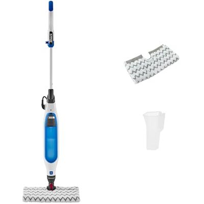 Shark Klik n' Flip parní čistič, hygienické čištění tvrdých podlah s parní blasterem, 2 omyvatelné čisticí polštářky a plnicí nádoby, 350 ml, 6m kabel, doba zahřívání 30 sekund, bílý a modrý S6001EU Shark Klik n' Flip parní čistič, hygienické čištění tvrdých podlah s parní blasterem, 2 omyvatelné čisticí polštářky a plnicí nádoby, 350 ml, 6m kabel, doba zahřívání 30 sekund, bílý a modrý S6001EU