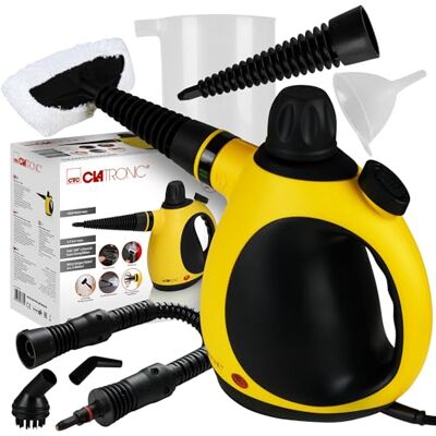 Clatronic Parní čistič odstraňuje tuk, nečistoty, nečistoty do auta, kuchyně, koupelny, čalounění bez chemických látek Steam Cleaner parní tryska 360° ruční přístroj s 5m kabelem a Clatronic Parní čistič odstraňuje tuk, nečistoty, nečistoty do auta, kuchyně, koupelny, čalounění bez chemických látek Steam Cleaner parní tryska 360° ruční přístroj s 5m kabelem a
