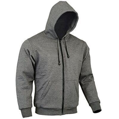 Bikers Gear Australia Motocyklová bunda s kapucí – CE chrániče – 100% kevlarová ochrana – fleece – šedá Bikers Gear Australia Motocyklová bunda s kapucí – CE chrániče – 100% kevlarová ochrana – fleece – šedá