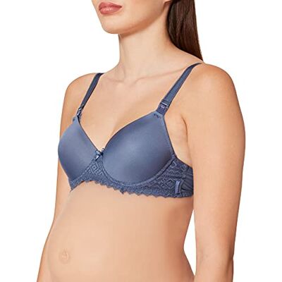 Noppies Dámská těhotenská podprsenka Deluxe Geo Lace Triangle Nursing Bra, Modrá (Moon Light C133), 85F Noppies Dámská těhotenská podprsenka Deluxe Geo Lace Triangle Nursing Bra, Modrá (Moon Light C133), 85F