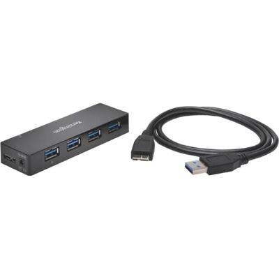 Kensington USB 3. 0 Hub se 4 přípojkami, přenosová rychlost až 5 Gbit/s – funkce nabíjení 3A, Plug-and-Play, HP, Dell, Windows, Macbook, K39122EU Kensington USB 3. 0 Hub se 4 přípojkami, přenosová rychlost až 5 Gbit/s – funkce nabíjení 3A, Plug-and-Play, HP, Dell, Windows, Macbook, K39122EU