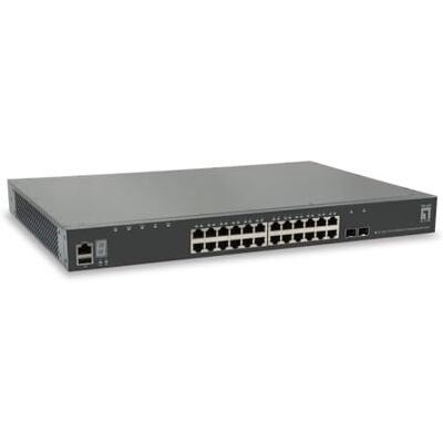 LevelOne Level ONE 28-Port Stackable L3 Managed Gigabit Switch 2 x SFP+ 10-Gigabit 1 x modul slot 10-Gigabit, šedý, GTL-2891 LevelOne Level ONE 28-Port Stackable L3 Managed Gigabit Switch 2 x SFP+ 10-Gigabit 1 x modul slot 10-Gigabit, šedý, GTL-2891
