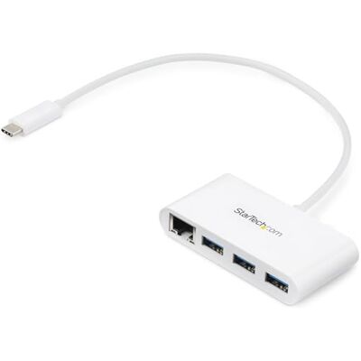 StarTech .com 3 Port USB 3.0 Hub plus Gigabit Ethernet USB-C Weiß USB Hub with GbE USB C Hub USB Typ-C Hub USB 3 Hub StarTech .com 3 Port USB 3.0 Hub plus Gigabit Ethernet USB-C Weiß USB Hub with GbE USB C Hub USB Typ-C Hub USB 3 Hub
