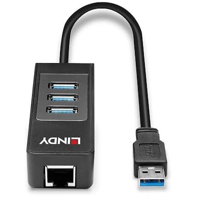 LINDY 43176 USB 3.1 Hub a adaptér Gigabit Ethernet LINDY 43176 USB 3.1 Hub a adaptér Gigabit Ethernet