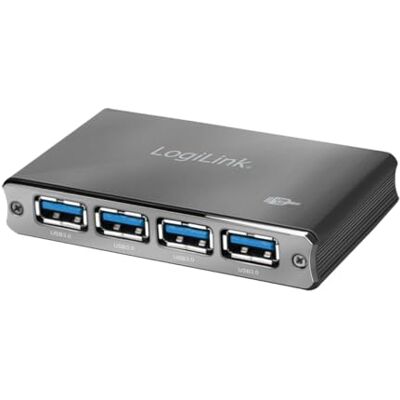 LogiLink UA0282 USB 3. 0 Hub 4 porty s nadproudovou ochranou černý/hliník LogiLink UA0282 USB 3. 0 Hub 4 porty s nadproudovou ochranou černý/hliník
