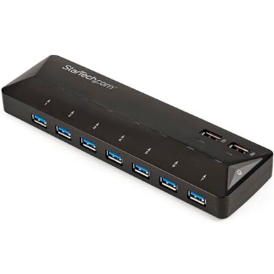 StarTech.com 7 Port USB 3.0 Hub plus dediziertem Ladeport, 2 x 2,4A Port, Desktop Hub und Schnellladestation StarTech.com 7 Port USB 3.0 Hub plus dediziertem Ladeport, 2 x 2,4A Port, Desktop Hub und Schnellladestation