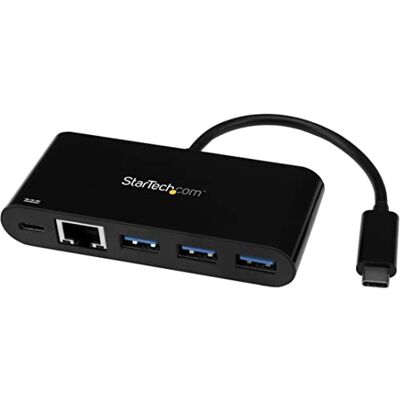 StarTech.com 3 porty USB 3. 0 hub s gigabitovým ethernetem a napájením USB typ C rozbočovač s GbE a PD 2.0 StarTech.com 3 porty USB 3. 0 hub s gigabitovým ethernetem a napájením USB typ C rozbočovač s GbE a PD 2.0