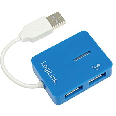 LogiLink USB 2.0 Hub Smile 4-Port Hub 4 x Hi-Speed USB, modrá, UA-0136 LogiLink USB 2.0 Hub Smile 4-Port Hub 4 x Hi-Speed USB, modrá, UA-0136