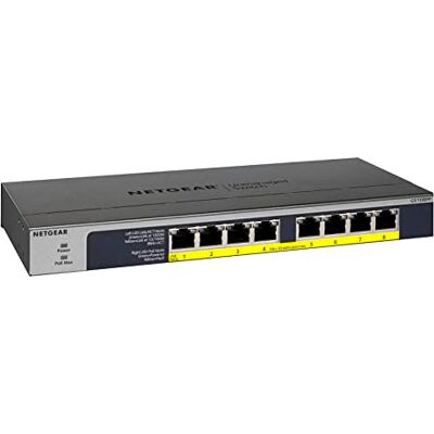 Netgear GS108PP-100EUS 8-portový gigabitový Ethernet PoE + nespravovaný přepínač typu plug-and-play Netgear GS108PP-100EUS 8-portový gigabitový Ethernet PoE + nespravovaný přepínač typu plug-and-play