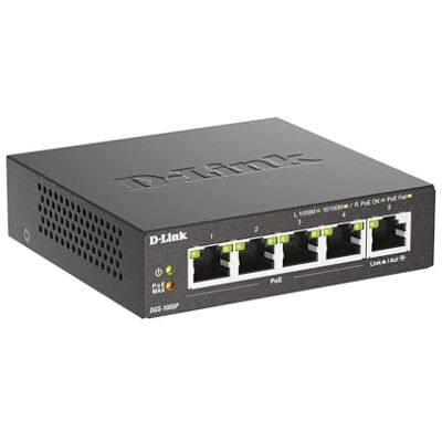 D-Link DGS-1005P, 5-Port Layer 2 nespravovaný PoE Gigabit Switch (4 x 10/100/1000 Mbit/S BaseT PoE Port, 1 x 10/100/1000 Mbit/S BaseT port, 60W PoE kapacita, Plug & Play, bez ventilátoru, kovové D-Link DGS-1005P, 5-Port Layer 2 nespravovaný PoE Gigabit Switch (4 x 10/100/1000 Mbit/S BaseT PoE Port, 1 x 10/100/1000 Mbit/S BaseT port, 60W PoE kapacita, Plug & Play, bez ventilátoru, kovové