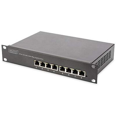 Digitus Gigabit Ethernet síťový přepínač – 10 palců 1 HE – 8 portů RJ45 – 1 Gbit/s – nespravovaný – Backplane 16 Gbps – Auto MDI MDI-X – Rack-Mount – černý Digitus Gigabit Ethernet síťový přepínač – 10 palců 1 HE – 8 portů RJ45 – 1 Gbit/s – nespravovaný – Backplane 16 Gbps – Auto MDI MDI-X – Rack-Mount – černý