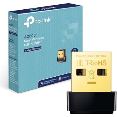 TP-Link Archer T2U Nano AC600 WLAN USB adaptér (433MBit / s 5GHz, 200MBit / s 2.4GHz 802.11ac / n, standard šifrování WPA a WPA2, podporuje Windows 10 / 8.1 / 8/7 / XP, Mac OS 10.9 ~ 10,13) černá / zlatá TP-Link Archer T2U Nano AC600 WLAN USB adaptér (433MBit / s 5GHz, 200MBit / s 2.4GHz 802.11ac / n, standard šifrování WPA a WPA2, podporuje Windows 10 / 8.1 / 8/7 / XP, Mac OS 10.9 ~ 10,13) černá / zlatá