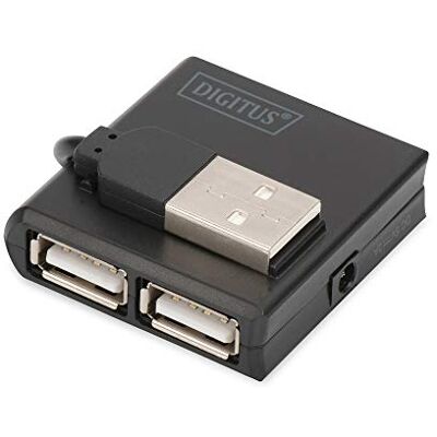 Digitus USB rozbočovač 4 porty High-Speed USB 2. 0 480 MBit/s Kompaktní skříň Napájení přes USB černý Digitus USB rozbočovač 4 porty High-Speed USB 2. 0 480 MBit/s Kompaktní skříň Napájení přes USB černý