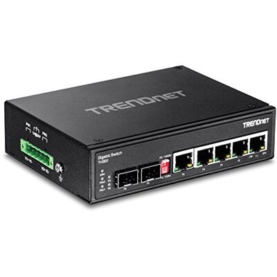 TRENDnet , TI-G62, robustní 6portový gigabitový gigabitový přepínač DIN lišty, 12 Gb / s-Switching, kovový kryt s krytím IP30 (-40 až 167 °F), součástí dodávky jsou DIN kolejnice a držáky na stěnu TRENDnet , TI-G62, robustní 6portový gigabitový gigabitový přepínač DIN lišty, 12 Gb / s-Switching, kovový kryt s krytím IP30 (-40 až 167 °F), součástí dodávky jsou DIN kolejnice a držáky na stěnu