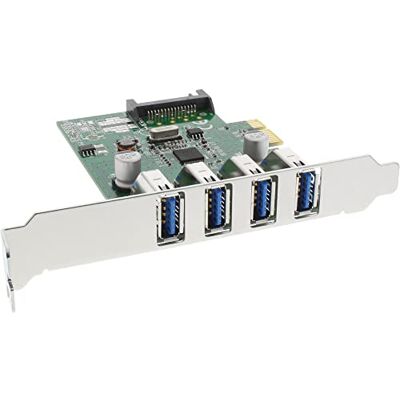 InLine 76661C Schnittstellenkarte, 4x USB 3.0, PCIe, inkl. Low-Profile Slotblech, mit SATA Stromanschluss InLine 76661C Schnittstellenkarte, 4x USB 3.0, PCIe, inkl. Low-Profile Slotblech, mit SATA Stromanschluss