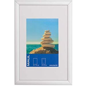 MAUL Rámeček design 10 x 15 cm z hliníku k zavěšení na šířku a na výšku ušlechtilý, úzký výměnný rám s paspartou vložkou ideální pro fotografie, koláž a obrázky stříbrný MAUL Rámeček design 10 x 15 cm z hliníku k zavěšení na šířku a na výšku ušlechtilý, úzký výměnný rám s paspartou vložkou ideální pro fotografie, koláž a obrázky stříbrný