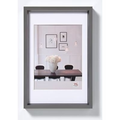 walther design Rám obrazu ocel 40 x 60 cm s paspartou, Steel Style plastový rám ES460D walther design Rám obrazu ocel 40 x 60 cm s paspartou, Steel Style plastový rám ES460D