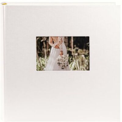 Goldbuch 31485 svatební album s okénkem, Romeo, fotoalbum na svatbu, 30 x 31 cm, album, 100 bílých stran s oddělovacími listy pergamenu, vazba ze zušlechtěného papíru v saténovém vzhledu, bílá Goldbuch 31485 svatební album s okénkem, Romeo, fotoalbum na svatbu, 30 x 31 cm, album, 100 bílých stran s oddělovacími listy pergamenu, vazba ze zušlechtěného papíru v saténovém vzhledu, bílá