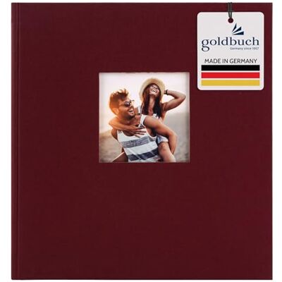 Goldbuch 27972 Fotoalbum s okénkem, Bella Vista, upomínkové album 30 x 31 cm, fotoalbum 60 černých stran s pergamenovými dělícími listy, fotokniha ze lnu, Bordeaux Goldbuch 27972 Fotoalbum s okénkem, Bella Vista, upomínkové album 30 x 31 cm, fotoalbum 60 černých stran s pergamenovými dělícími listy, fotokniha ze lnu, Bordeaux