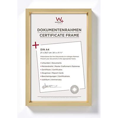 walther design Rám obrazu zlatý 21 x 29,7 cm (DIN A4) s paspartou, Steel Style plastový rám ES130G walther design Rám obrazu zlatý 21 x 29,7 cm (DIN A4) s paspartou, Steel Style plastový rám ES130G