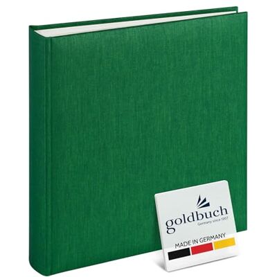 Goldbuch 24806 Fotoalbum Summertime Trend, 25 x 25 cm, fotokniha s 60 bílými stranami a oddělovacími listy z pergamenu, fotoalbum ze lnu, upomínkové album, tmavě zelená Goldbuch 24806 Fotoalbum Summertime Trend, 25 x 25 cm, fotokniha s 60 bílými stranami a oddělovacími listy z pergamenu, fotoalbum ze lnu, upomínkové album, tmavě zelená