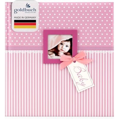 goldbuch Baby album s okénkem, Růžová, 30x31 cm Fotokniha s 62 bílými stranami, z toho 4 ilustrované a 58 prázdných, album s pergamenovými oddělovacími listy, umělecký tisk goldbuch Baby album s okénkem, Růžová, 30x31 cm Fotokniha s 62 bílými stranami, z toho 4 ilustrované a 58 prázdných, album s pergamenovými oddělovacími listy, umělecký tisk