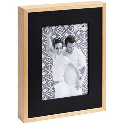 walther design Rám obrazu černý 15 x 20 cm dřevěný portrétní rám s dřevěnou paspartou, Double YP520B walther design Rám obrazu černý 15 x 20 cm dřevěný portrétní rám s dřevěnou paspartou, Double YP520B