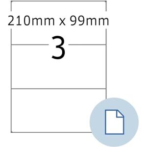 Herma 8403 Universal Etiketten, 500 Blatt, 210 x 99 mm, 3 pro A4 Bogen, 1500 Stück, selbstklebend, bedruckbar, matt, blanko Papier Klebeetiketten Aufkleber, weiß Herma 8403 Universal Etiketten, 500 Blatt, 210 x 99 mm, 3 pro A4 Bogen, 1500 Stück, selbstklebend, bedruckbar, matt, blanko Papier Klebeetiketten Aufkleber, weiß
