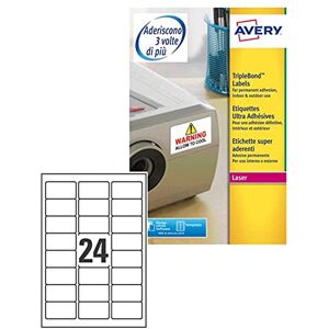 Avery L6141-20 Etikety pro laserové tiskárny silně lepicí 63,5 x 33,9 mm 480 ks bílé Avery L6141-20 Etikety pro laserové tiskárny silně lepicí 63,5 x 33,9 mm 480 ks bílé