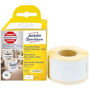 Avery A1976411 Dymo LabelWriter etikety odolné proti povětrnostním vlivům kompatibilní s 1976411 (25 x 54 mm, 1 role 160 plastové nálepky, samolepicí, pro tiskárny štítků LW Dymo, popisovací Avery A1976411 Dymo LabelWriter etikety odolné proti povětrnostním vlivům kompatibilní s 1976411 (25 x 54 mm, 1 role 160 plastové nálepky, samolepicí, pro tiskárny štítků LW Dymo, popisovací