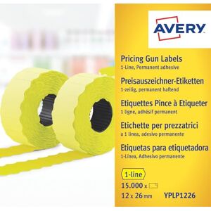 Avery Zweckform YPLP1226 Preisauszeichner-Etiketten, 1-zeilig, 12 x 26 mm, 10 Rollen/15.000 Etiketten, gelb Avery Zweckform YPLP1226 Preisauszeichner-Etiketten, 1-zeilig, 12 x 26 mm, 10 Rollen/15.000 Etiketten, gelb