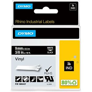 Dymo 1805437 Vinylové štítky Rhino (pro průmysl, 9mm x 5,5m, samolepící) Bílé písmo na černém Dymo 1805437 Vinylové štítky Rhino (pro průmysl, 9mm x 5,5m, samolepící) Bílé písmo na černém