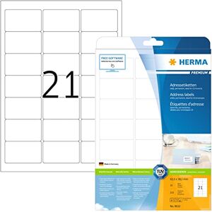 Herma 8632 adresní etikety, 10 listů, 63,5 x 38,1 mm, 21 archů A4, 210 kusů, samolepicí, potištěné, matné, prázdné papírové nálepky na adresu, bílé Herma 8632 adresní etikety, 10 listů, 63,5 x 38,1 mm, 21 archů A4, 210 kusů, samolepicí, potištěné, matné, prázdné papírové nálepky na adresu, bílé