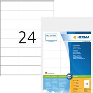 Herma 4414 adresní štítky, 500 listů, 70 x 36 mm, 24 archů A4, 12000 kusů, samolepicí, s možností potisku, matné, prázdné papírové nálepky na adresu, bílé Herma 4414 adresní štítky, 500 listů, 70 x 36 mm, 24 archů A4, 12000 kusů, samolepicí, s možností potisku, matné, prázdné papírové nálepky na adresu, bílé