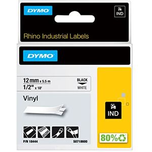 Dymo Průmyslové vinylové etikety Rhino 12 mm x 5,5 m černé na bílé samolepicí páska pro popisovací přístroj Rhino a LabelManager Dymo Průmyslové vinylové etikety Rhino 12 mm x 5,5 m černé na bílé samolepicí páska pro popisovací přístroj Rhino a LabelManager