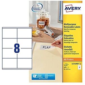 Avery L4745REV-25 etikety odstranitelné 96 x 63,5 mm 200 ks bílé Avery L4745REV-25 etikety odstranitelné 96 x 63,5 mm 200 ks bílé