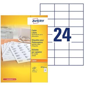Avery 2.400 Etiketten für Kopierer Monochrom Druck Kopierer (DP247) 70x36 weiß Avery 2.400 Etiketten für Kopierer Monochrom Druck Kopierer (DP247) 70x36 weiß