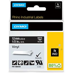 Dymo Průmyslové vinylové etikety Rhino 12 mm x 5,5 m bílé na černé samolepicí páska pro Rhino a LabelManager popisovací přístroj Dymo Průmyslové vinylové etikety Rhino 12 mm x 5,5 m bílé na černé samolepicí páska pro Rhino a LabelManager popisovací přístroj