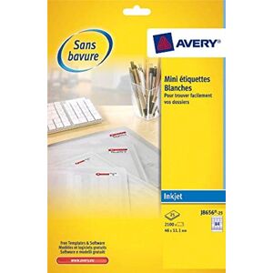 Avery J8656-25 Etikety pro inkoustové tiskárny 46 x 11,1 mm 2100 kusů bílé Avery J8656-25 Etikety pro inkoustové tiskárny 46 x 11,1 mm 2100 kusů bílé