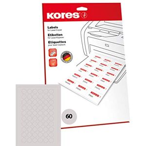Kores Univerzální etikety, 24,0 mm kulaté, 25 listů, bílé, LR024.25 Kores Univerzální etikety, 24,0 mm kulaté, 25 listů, bílé, LR024.25
