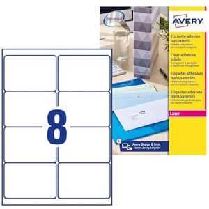 Avery etikety pro laserové tiskárny, Průhledná Avery etikety pro laserové tiskárny, Průhledná