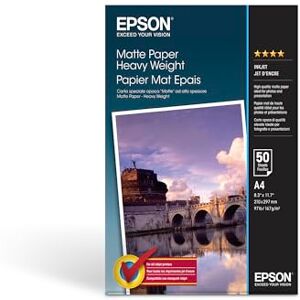 Epson C13S041256 Matte Heavyweight papír Inkjet 167 g / m2 A4 One-sided, balení 50 listů Epson C13S041256 Matte Heavyweight papír Inkjet 167 g / m2 A4 One-sided, balení 50 listů