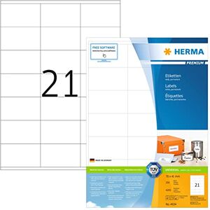 Herma 4634 adresní etikety, 200 listů, 70 x 41 mm, 21 archů A4, 4200 kusů, samolepicí, s možností potisku, matné, prázdné papírové adresní nálepky etikety, bílé Herma 4634 adresní etikety, 200 listů, 70 x 41 mm, 21 archů A4, 4200 kusů, samolepicí, s možností potisku, matné, prázdné papírové adresní nálepky etikety, bílé