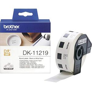 Brother DK11219 kulatá role etikety bílá 1200 ks/role 12 mm průměr pro QL-500 QL-550 Brother DK11219 kulatá role etikety bílá 1200 ks/role 12 mm průměr pro QL-500 QL-550