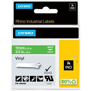 Dymo Průmyslové vinylové etikety Rhino 19 mm x 5,5 m bílé na zelené samolepicí páska pro Rhino a LabelManager popisovací přístroj Dymo Průmyslové vinylové etikety Rhino 19 mm x 5,5 m bílé na zelené samolepicí páska pro Rhino a LabelManager popisovací přístroj