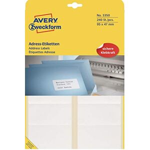 Avery 3350 Adress-Etiketten (Papier matt, 240 Etiketten, 95 x 47 mm, 20 Blatt) weiß Avery 3350 Adress-Etiketten (Papier matt, 240 Etiketten, 95 x 47 mm, 20 Blatt) weiß