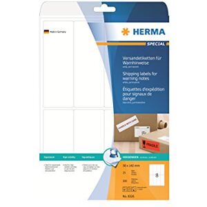 Herma 8326 výstražné upozornění nálepka, 25 listů, 50 x 142 mm, 8 na arch A4, 200 kusů, samolepicí, potisknutelné, matné, prázdné papírové nálepky na odeslání etikety, bílá Herma 8326 výstražné upozornění nálepka, 25 listů, 50 x 142 mm, 8 na arch A4, 200 kusů, samolepicí, potisknutelné, matné, prázdné papírové nálepky na odeslání etikety, bílá