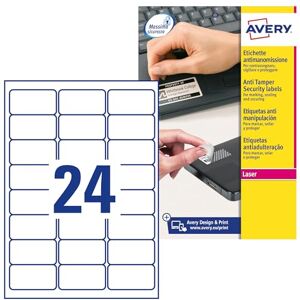 Avery Účelová forma L6146-20 bezpečnostní etikety 63,5 x 33,9 mm Avery Účelová forma L6146-20 bezpečnostní etikety 63,5 x 33,9 mm