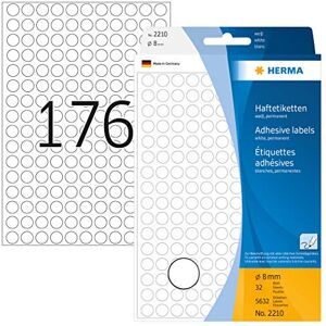 Herma 2210 bodová nálepka lepicí puntíky bílé, 5632 kusů, Ø 8 mm, 176 na jeden arch, samolepicí, označovací body pro kalendáře, plánovače, kutilství, matné, prázdné papírové barevné tečky nálepka Herma 2210 bodová nálepka lepicí puntíky bílé, 5632 kusů, Ø 8 mm, 176 na jeden arch, samolepicí, označovací body pro kalendáře, plánovače, kutilství, matné, prázdné papírové barevné tečky nálepka
