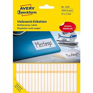 Avery Zweckform Zweckform 3322 etikety pro domácnost samolepicí (37 x 5 mm, 1. 976 nálepek na 26 archů, univerzální etikety pro domácnost, školu a kancelář k popisování a označování), bílé, 37 x 5 mm Avery Zweckform Zweckform 3322 etikety pro domácnost samolepicí (37 x 5 mm, 1. 976 nálepek na 26 archů, univerzální etikety pro domácnost, školu a kancelář k popisování a označování), bílé, 37 x 5 mm